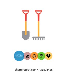 Spade and rake icon