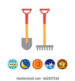 Spade and rake icon