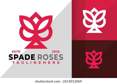Spade Rose Logo Icon Vector Design Illustration