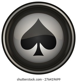 Spade Round Retro Sign, Vector Illustration isolated on White Background. 