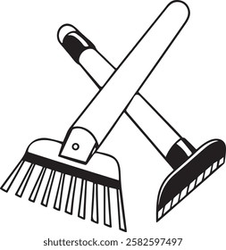 Spade Rustic Tool for Gardening, Silhouette vector art illustration with a white background