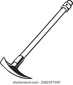 Spade Rustic Tool for Gardening, Silhouette vector art illustration with a white background