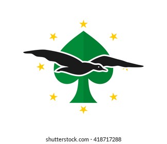 spade seagull bird flying animal fauna image vector