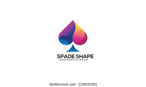 spade shape logo gradient colorful