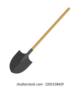 spade shovel flat vector illustration logo icon clipart