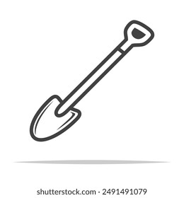 Spade shovel icon transparent vector isolated