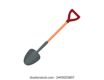 Spade shovel. Simple flat illustration.