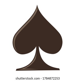 Spade sign card playing clipart on white background