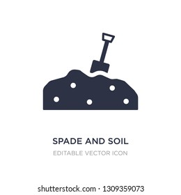 spade and soil icon on white background. Simple element illustration from Buildings concept. spade and soil icon symbol design.