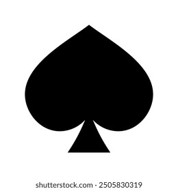 Spade suit playing card icon. Black symbol in trendy flat style isolated on white background. Spades icon page for your web site, design icon logo, app. Vector illustration.