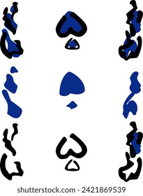 spade and tears scrible vector icon