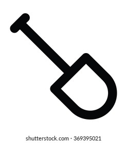 Spade Tool Bold Line Vector Icon 