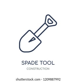 Spade tool icon. Spade tool linear symbol design from Construction collection. Simple outline element vector illustration on white background.