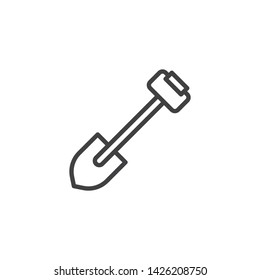 Spade tool line icon. linear style sign for mobile concept and web design. Short shovel outline vector icon. Symbol, logo illustration. Vector graphics