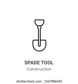 Spade tool outline vector icon. Thin line black spade tool icon, flat vector simple element illustration from editable construction concept isolated on white background