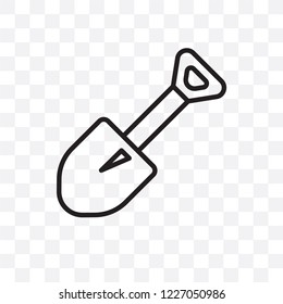 Spade tool vector linear icon isolated on transparent background, Spade tool transparency concept can be used for web and mobile