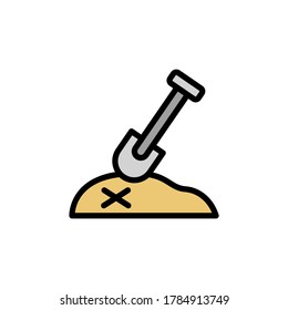 Spade, treasure icon. Simple color with outline vector elements of pirate icons for ui and ux, website or mobile application