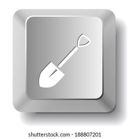Spade. Vector computer key.
