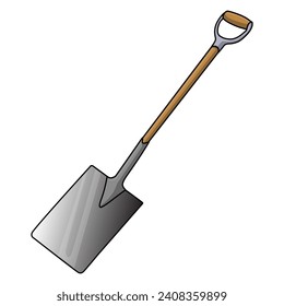 spade vector illustration,isolated on white background,top view