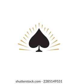 Spade vector logo. Spade emblem. Spade icon. Playing cards spade illustration