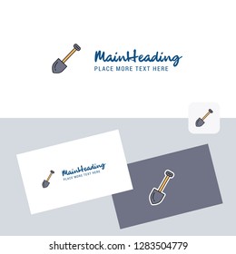 Spade vector logotype with business card template. Elegant corporate identity. - Vector