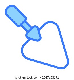 spade vector outline icon, blue line vector design