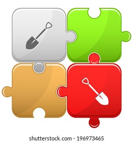 Spade. Vector puzzle.