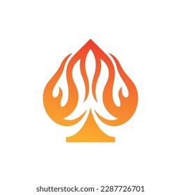 Spade warm fire creative logo