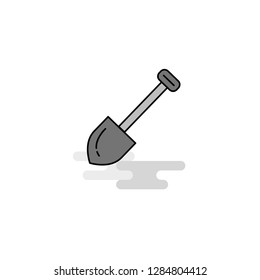 Spade Web Icon. Flat Line Filled Gray Icon Vector