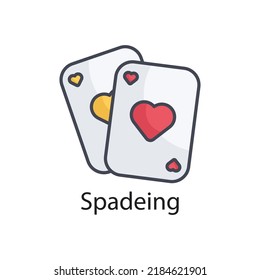 Spadeing vector Filled Outline Icon Design illustration on White background. EPS 10 File 