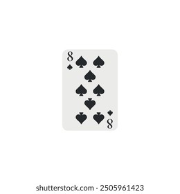 Spades 8, playing card, vector design