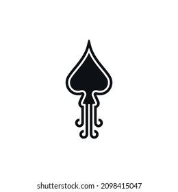 spades in the card game form a squid, using EPS 10