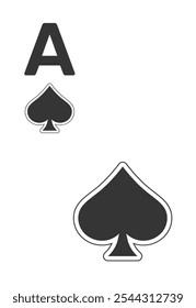 Espadas A carta para poker, jogo de cassino e para blackjack para Deck