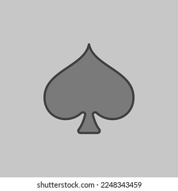 Spades Card Suit vector concept colored minimal icon or design element