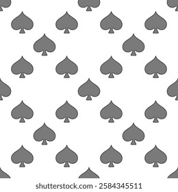 Spades Card Suit vector concept colored minimal seamless pattern or background 