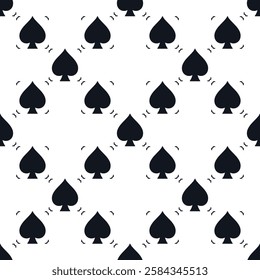 Spades Card Suit vector concept simple solid seamless pattern or background 