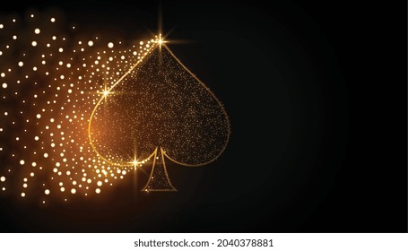 spades card symbol made with sparkles background