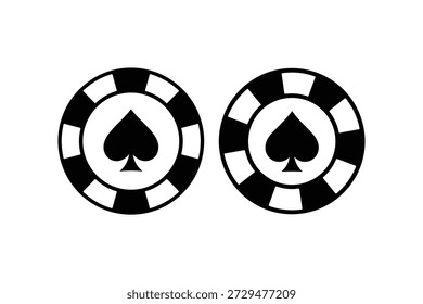 Conjunto de pacotes de ícones de chip de cassino Spades