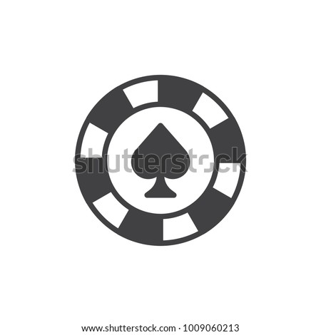 Spades chip icon vector, filled flat sign, solid pictogram isolated on white. Casino chip symbol, logo illustration.