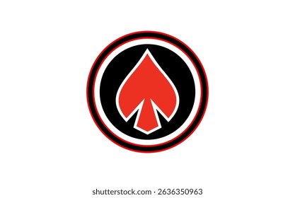 Spades with circle logo design vector illustration