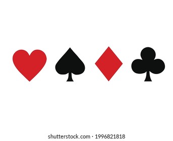 spades, diamonds, hertz and clubs isolated on white backgrounds