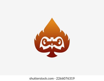 Spades of flame logo design template. Spades of flame vector icon.