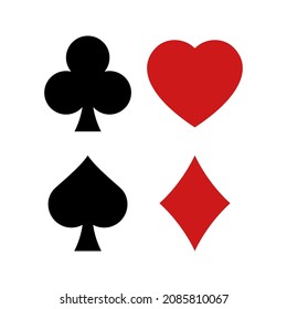 spades, hearts, clubs, diamonds vector icon isolated on white background