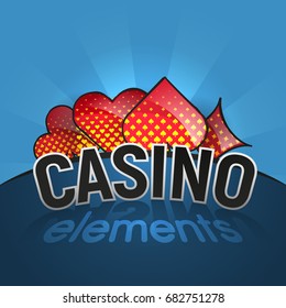 Spades, hearts, diamonds and clubs game card elements. Isolated vector illustration in retro halftone style