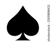 Spades Icon for Card suit, Clover vector, Card icons, Casino Poker and gambling graphic elements, Outline icon, Black, Vector stock (Editable) 