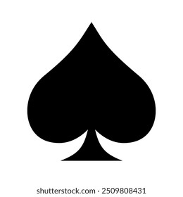 Spades Icon for Card suit, Clover vector, Card icons, Casino Poker and gambling graphic elements, Outline icon, Black, Vector stock (Editable) 