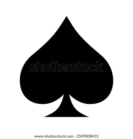 Spades Icon for Card suit, Clover vector, Card icons, Casino Poker and gambling graphic elements, Outline icon, Black, Vector stock (Editable) 