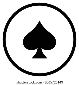 spades Icon. Flat style Circle Shape isolated on white background. Vector illustration