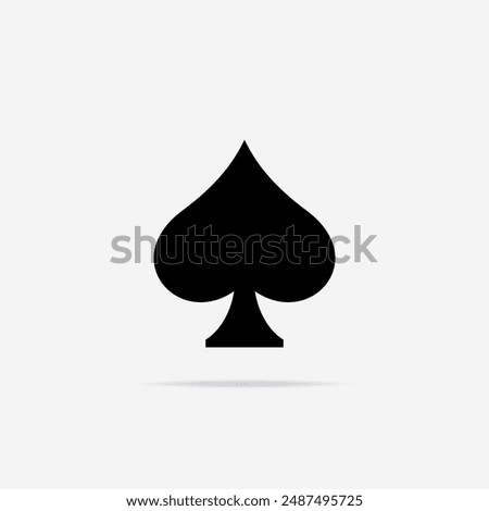 Spades icon flat. Vector Spades symbol