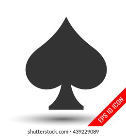 Spades icon. Simple flat logo of spades sign on white background. Vector illustration.